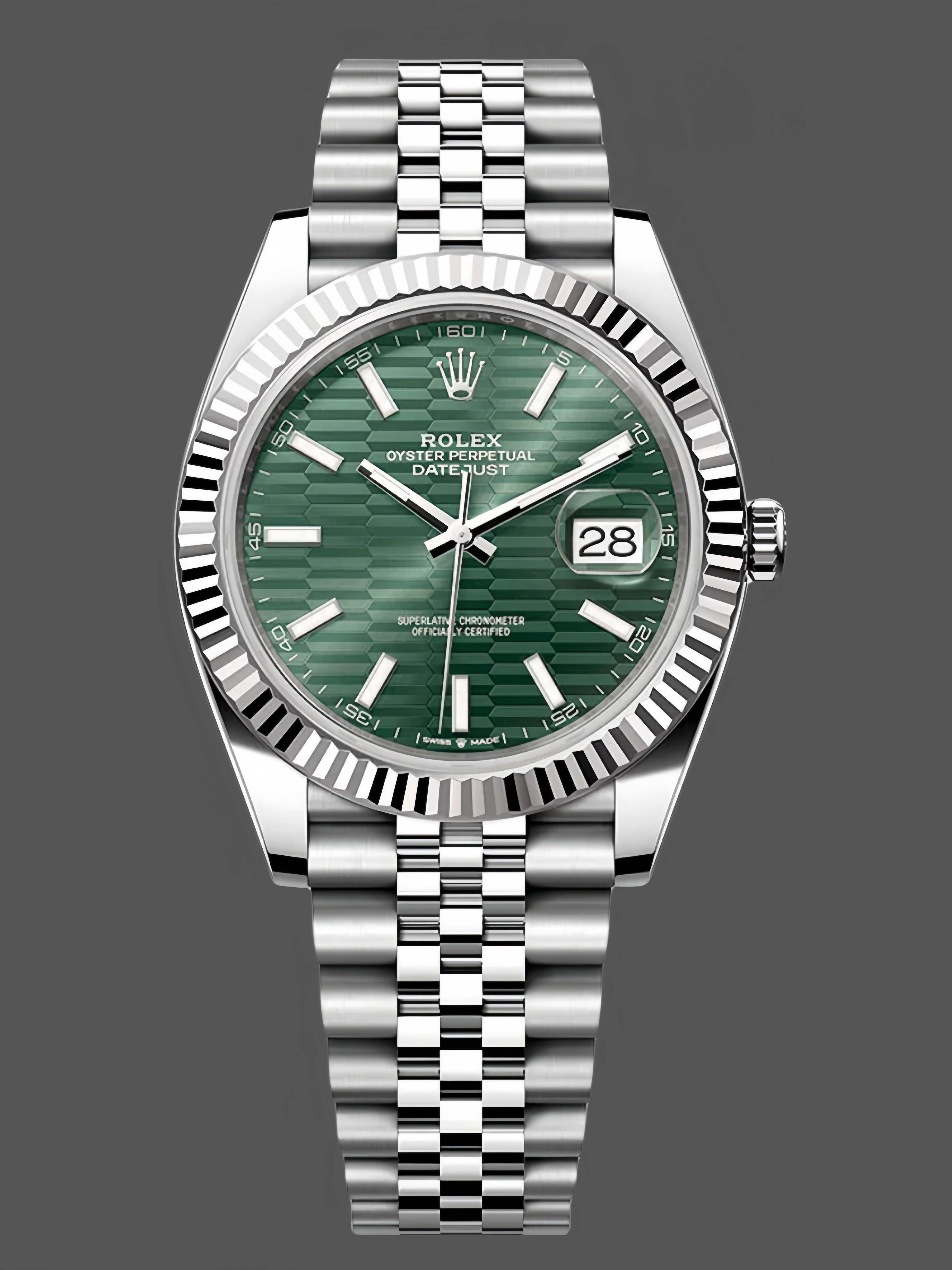 Replica Rolex Datejust 41mm Stainless Steel 126334 0030 Mint Green Dial Fluted Jubilee