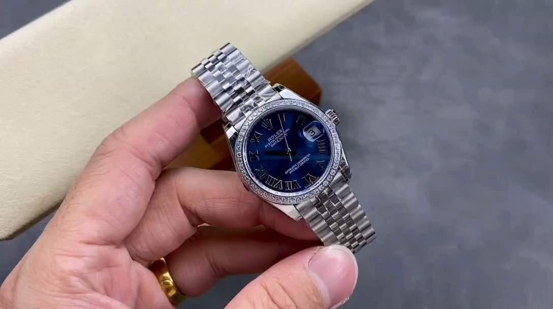Replica Rolex Datejust 31 Stainless Steel and White Gold Blue Roman Dial m278384rbr 0037 Women's Watch