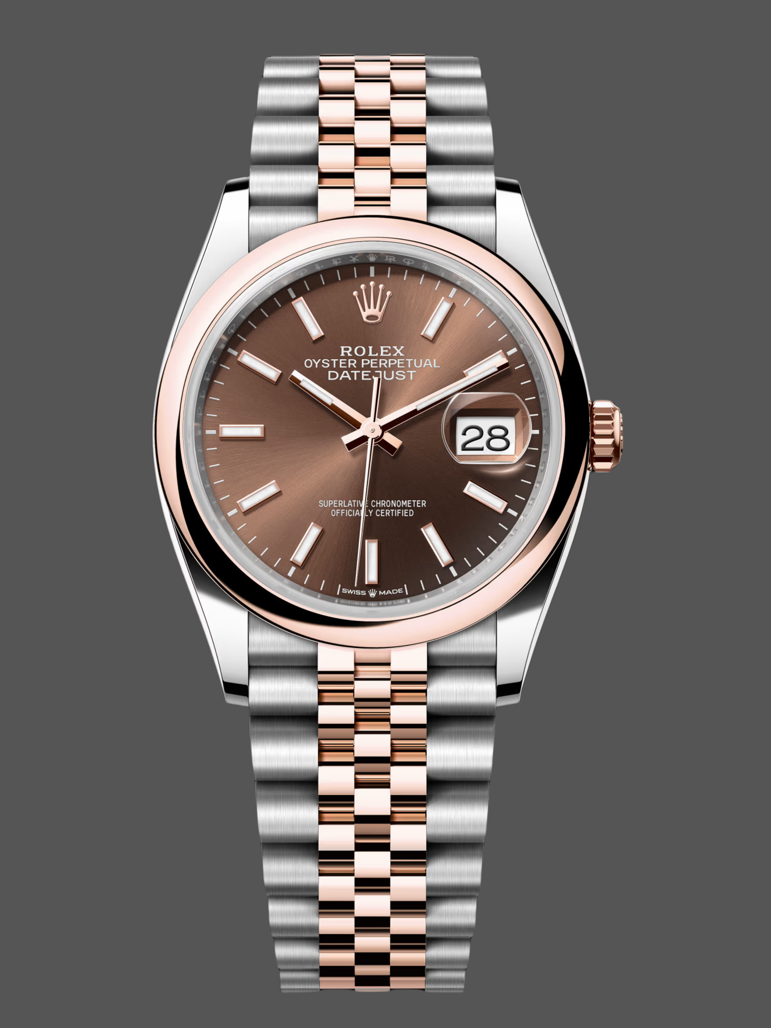 Replica Rolex Datejust 36 Steel & Everose Gold Chocolate Dial M126201 0043 Women's Watch