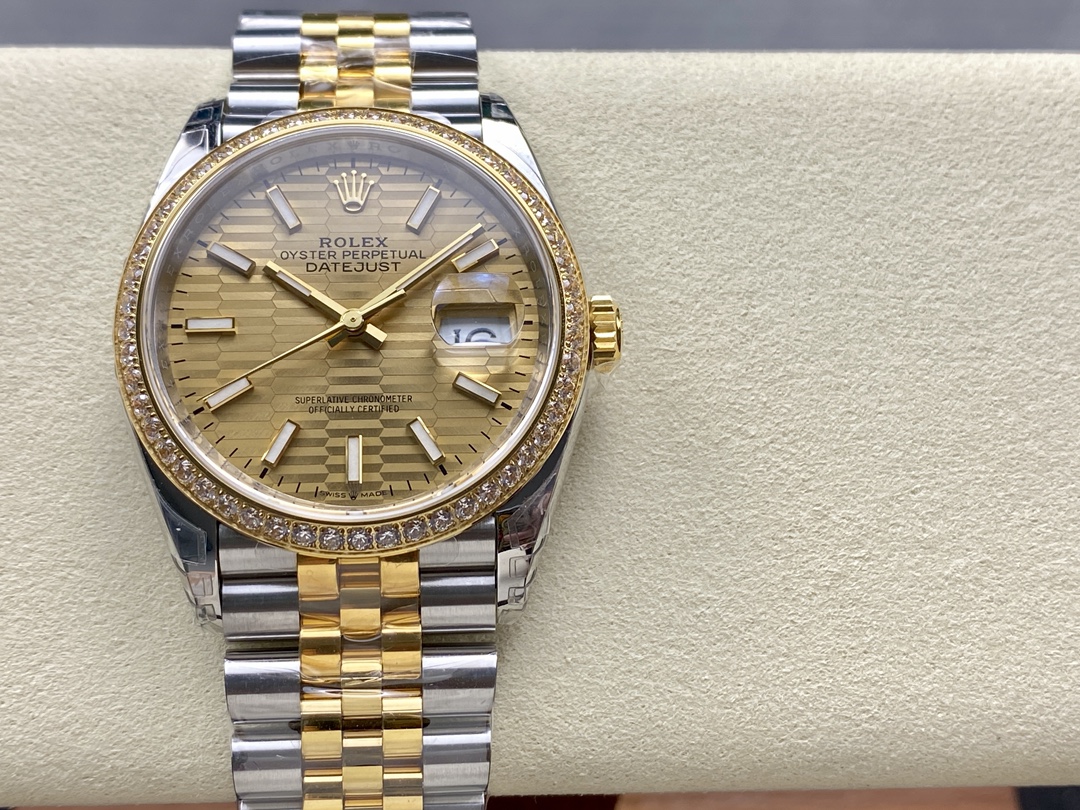 Replica Rolex Datejust 36mm Stainless Steel and Yellow Gold 126283RBR Champagne Index Jubilee