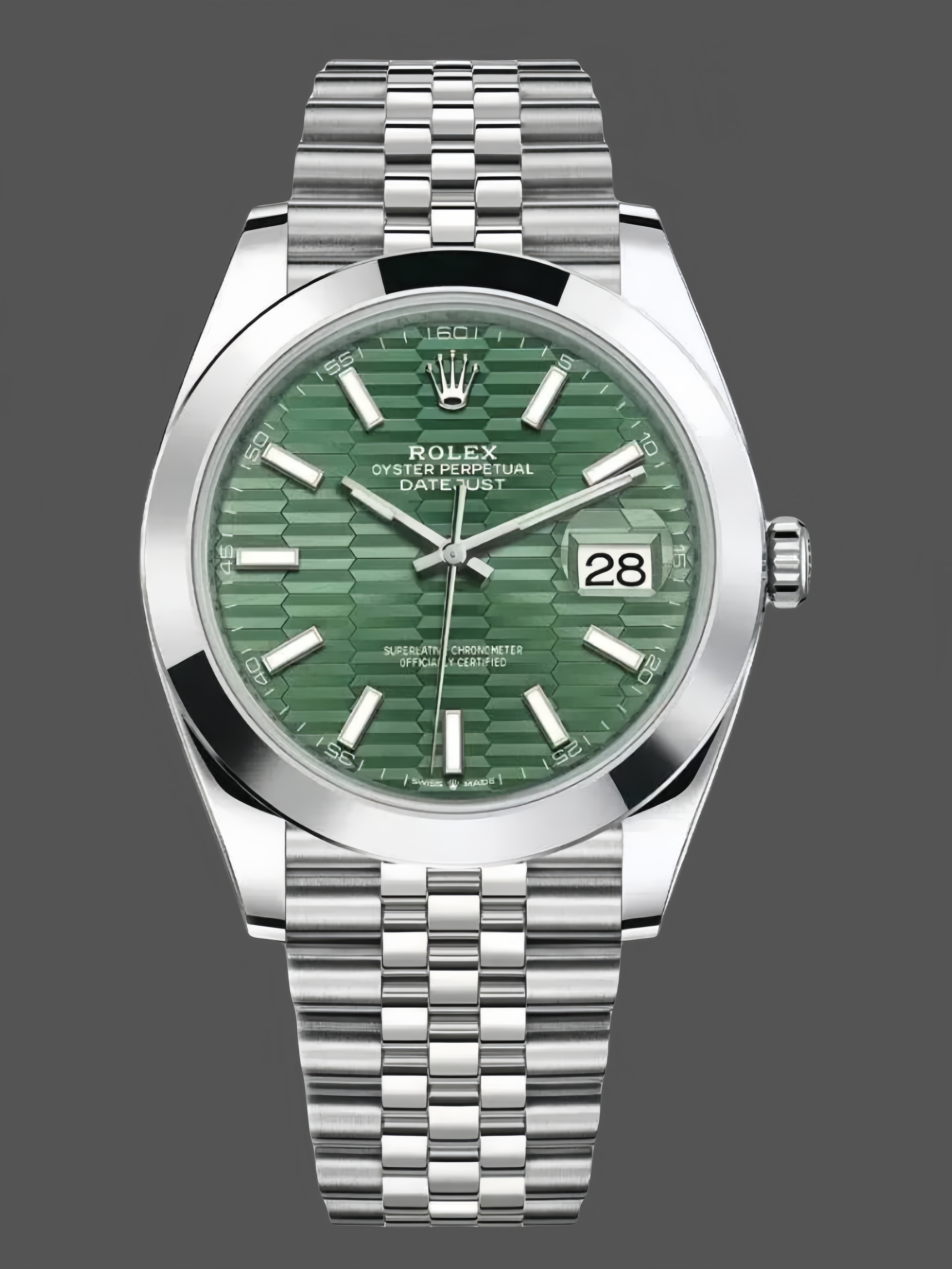 Replica Rolex Datejust 41 Mint Green Dial with Smooth Bezel 126300 Men's Watch