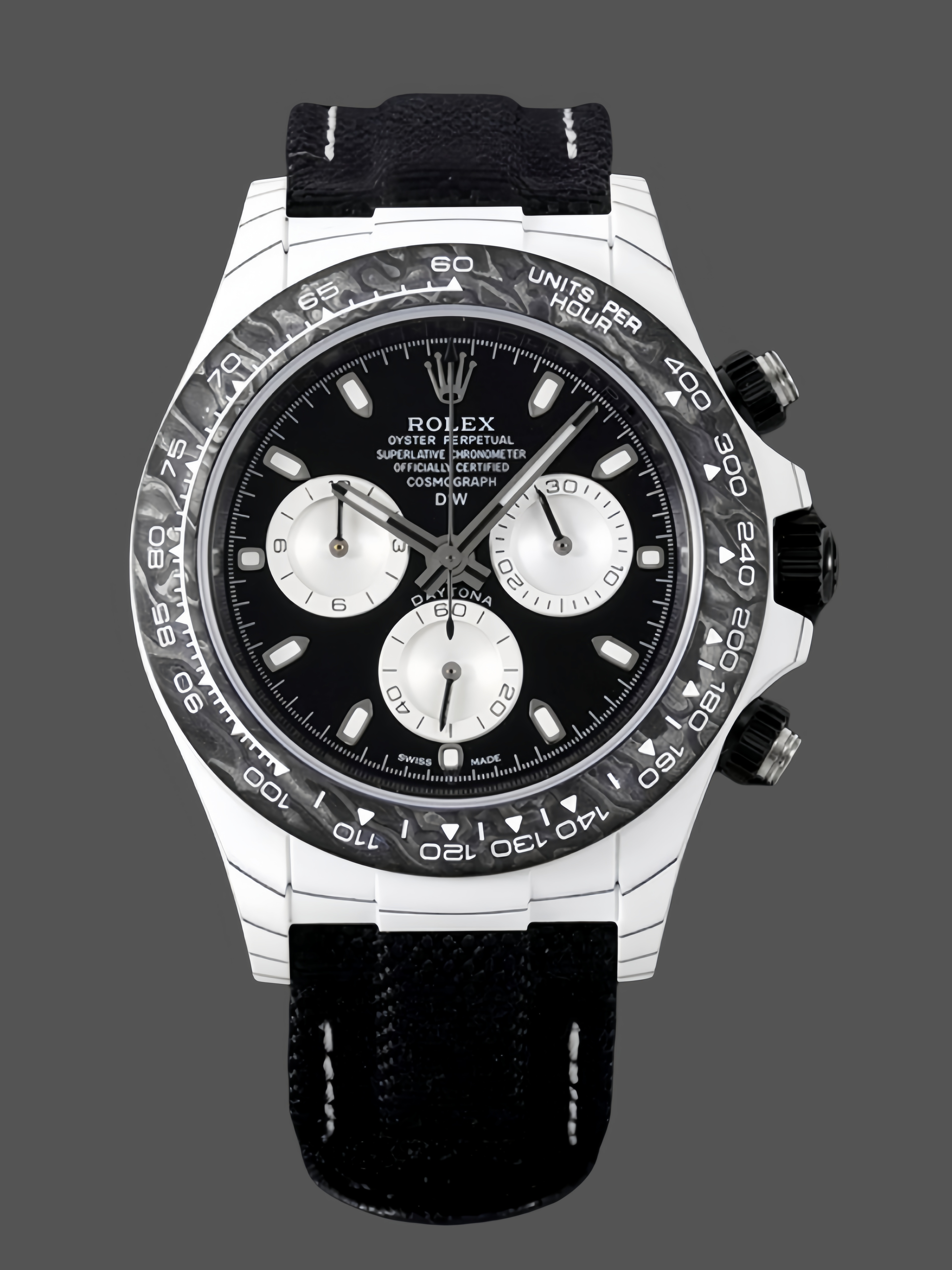Replica Rolex Daytona Cosmograph Carbon Fiber Luminescent Coating 40mm Black Dial Men's Watch