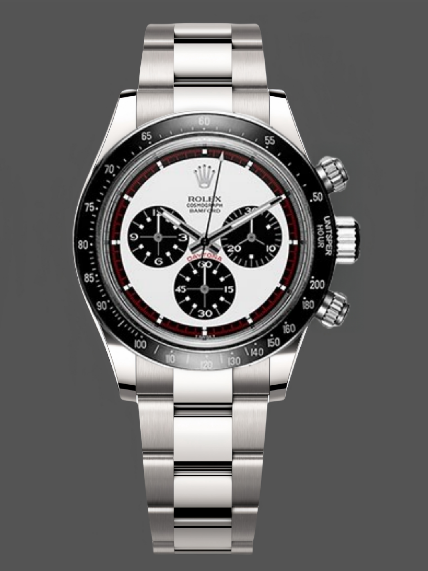 Replica Rolex Cosmograph Daytona 116520 Bamford Paul Newman White Dial Steel 40mm Men's Watch