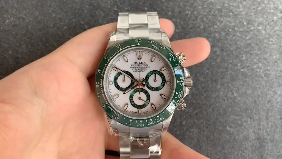 Replica Rolex Daytona Oyster Perpetual 116500LV Green Ceramic Bezel White Dial