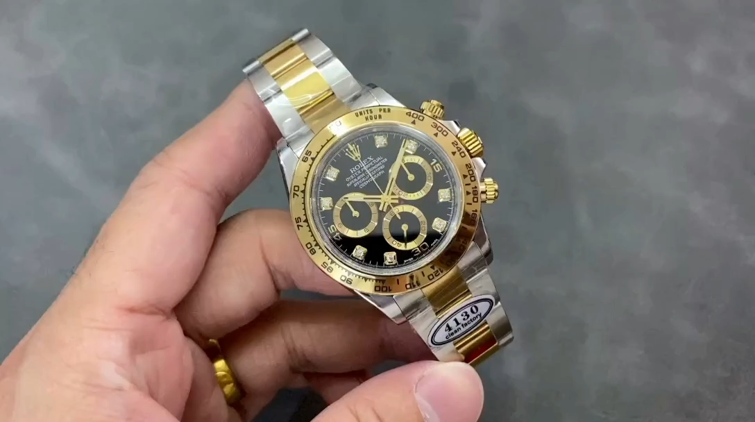 Replica Rolex Daytona Black Dial Two Tone Oyster 116503 40mm Men's Watch