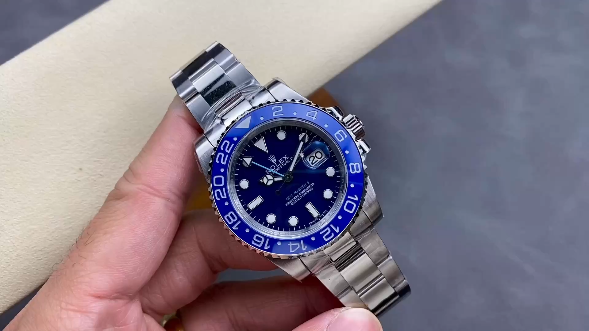 Replica Rolex GMT Master II 126710 Wildman 904L SS Blue Dial on SS Oyster Bracelet