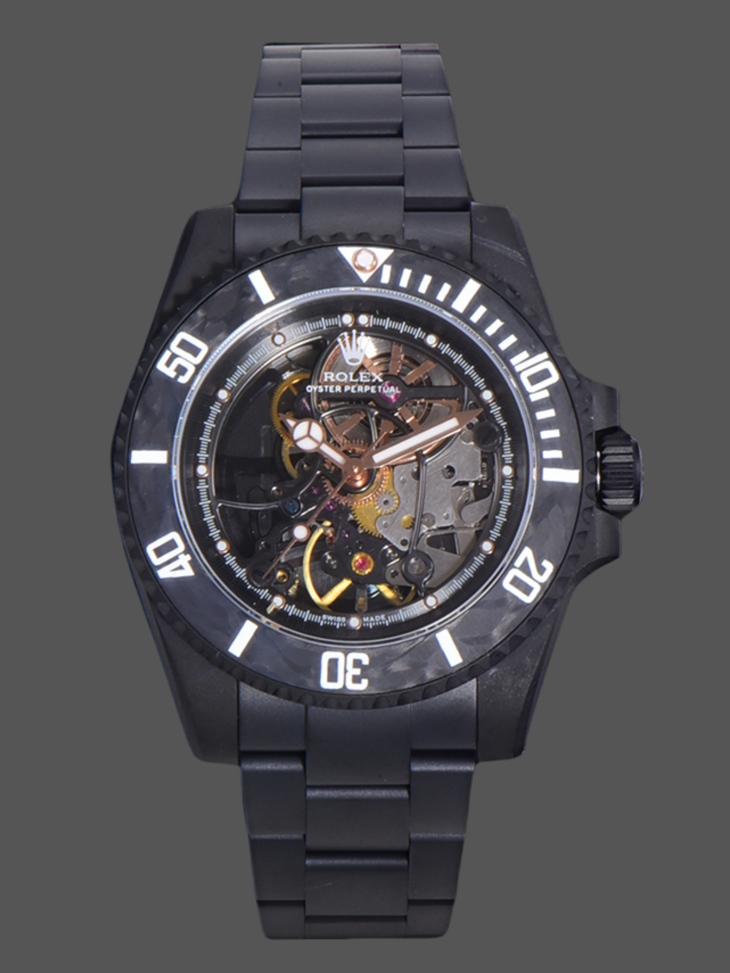 Replica Rolex Submariner Black PVD Andrea Pirlo Project 114060 Skeleton Dial 40mm