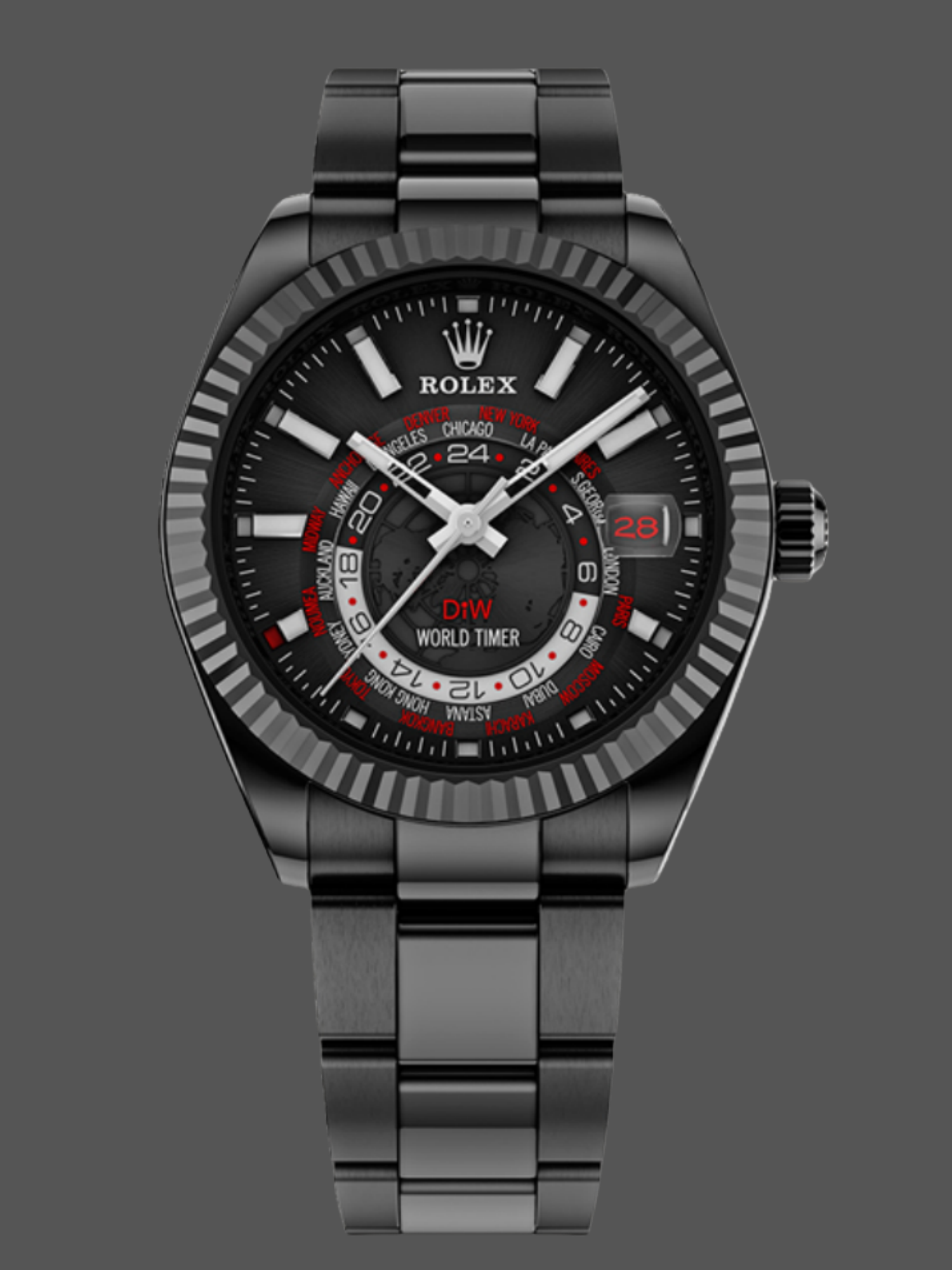 Replica Rolex Sky Dweller PVD Coated Case DIW Limited Edition Black Dial 42MM Men's Watch