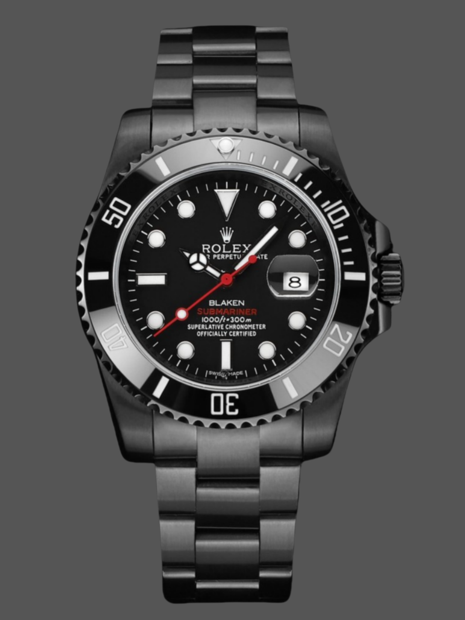Replica Rolex Submariner Blaken Black PVDDLC Coated Stainless Steel 40mm 116610LN