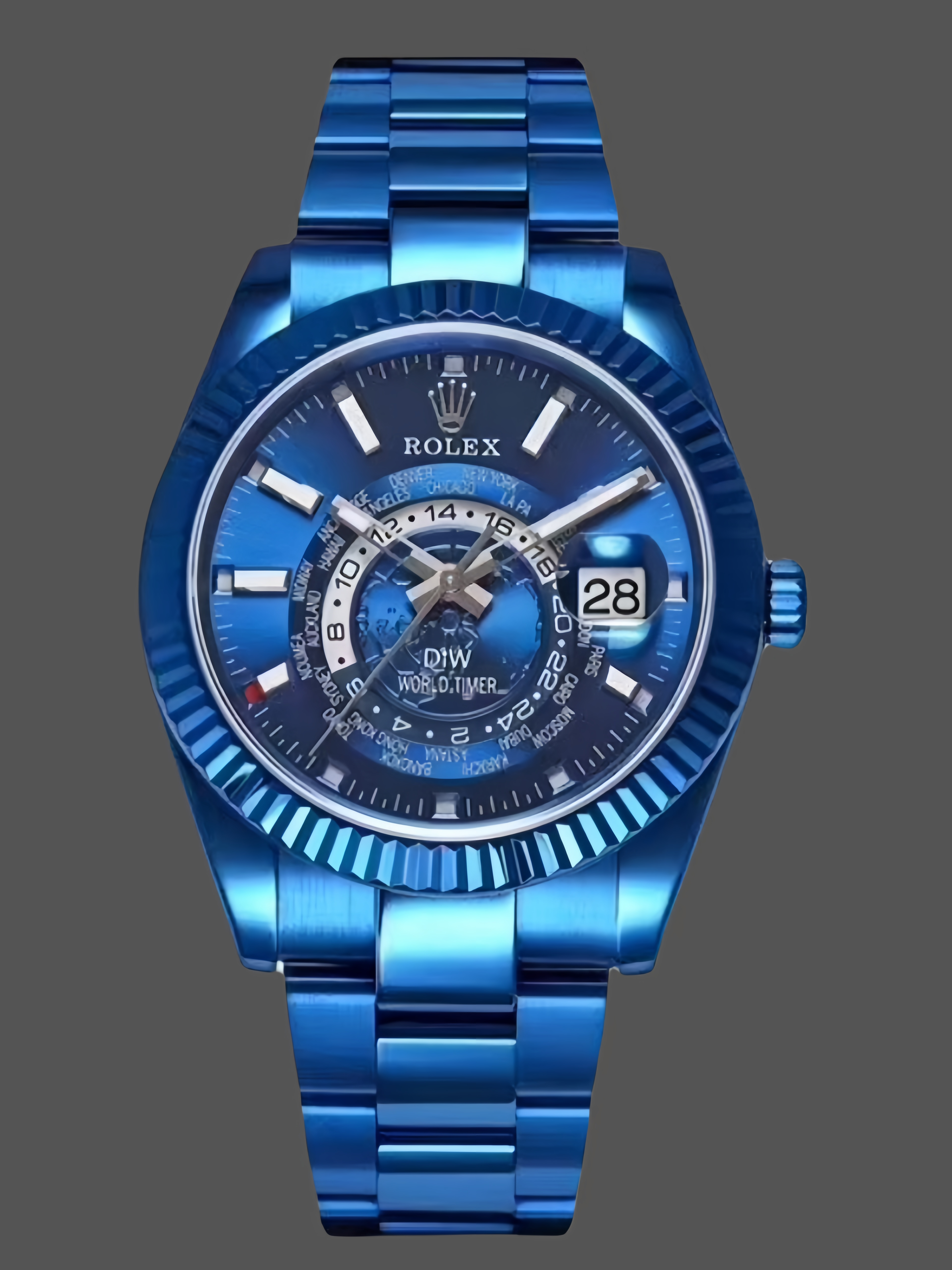 Replica Rolex DiW Sky Dweller 326934 BLUE DLC 40MM Men's Watch