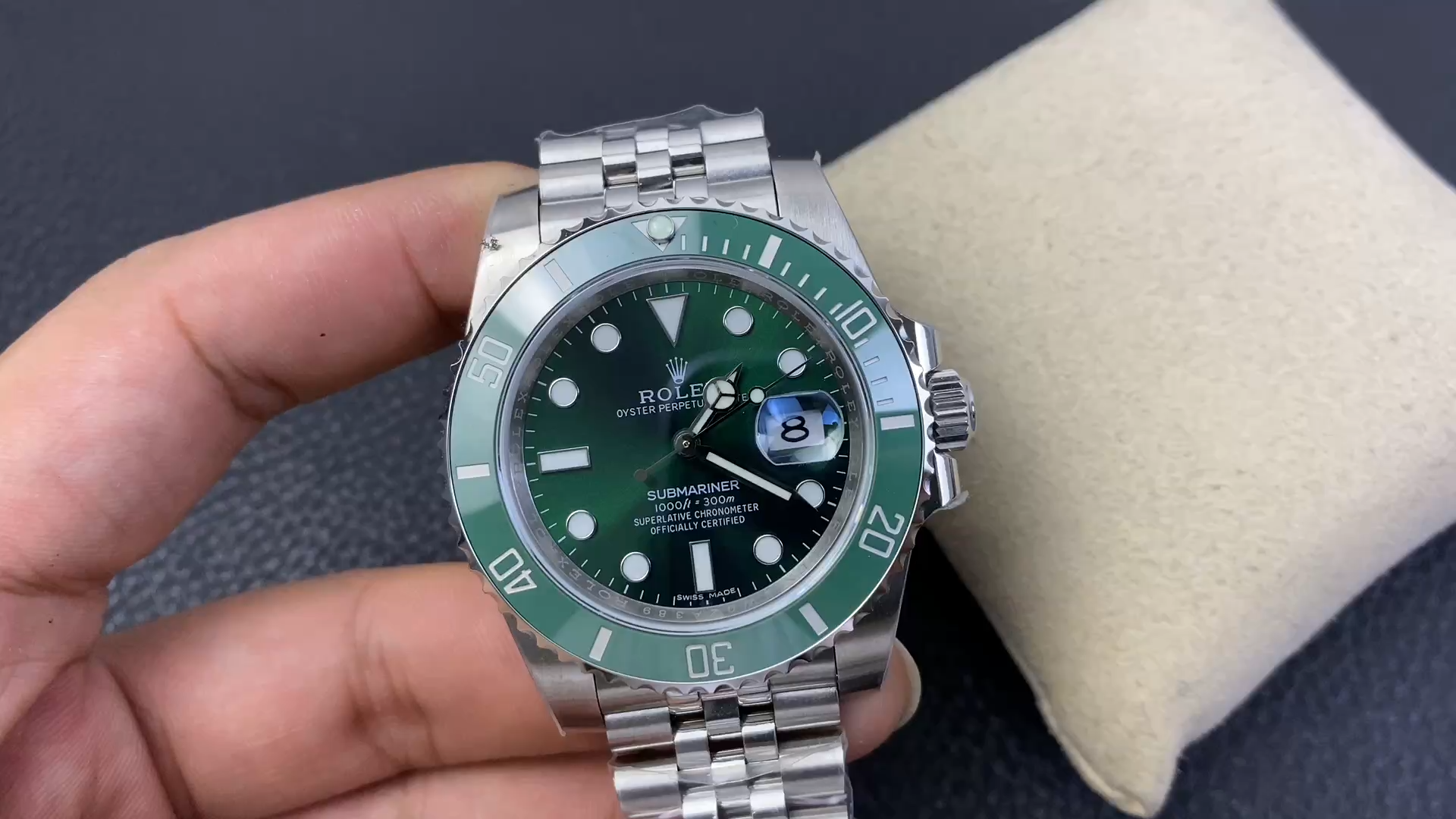 Replica Rolex Submariner 116610LV Jubilee Bracelet 40mm Green Dial Men's Diver
