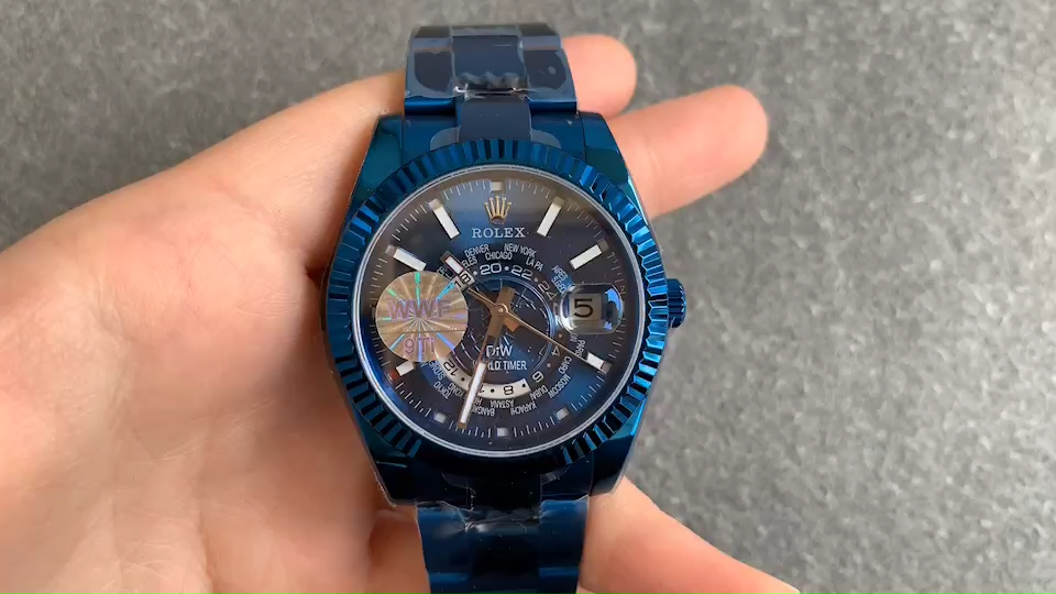 Replica Rolex DiW Sky Dweller 326934 BLUE DLC 40MM Men's Watch