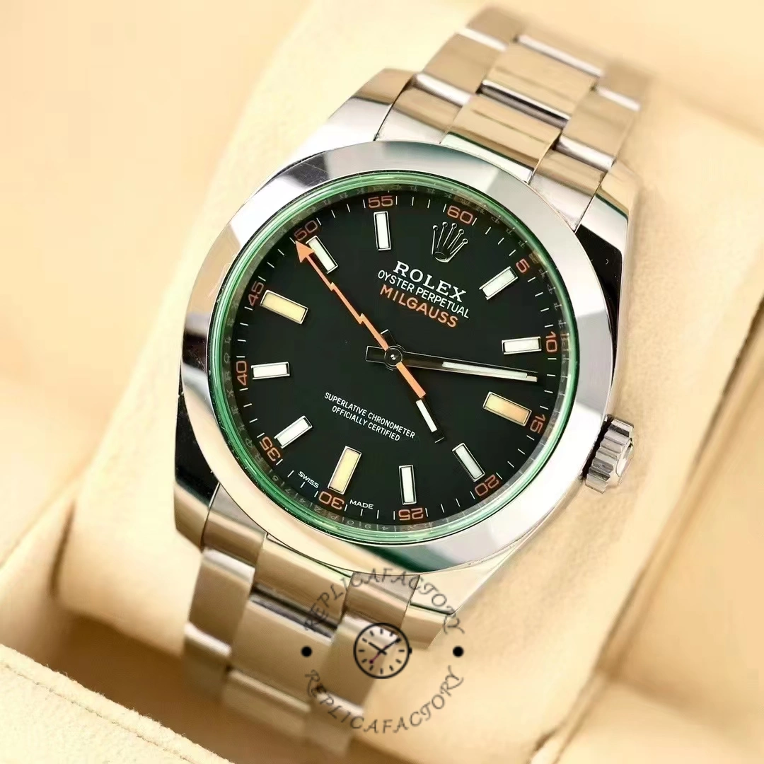Rolex Milgauss 116400GV Stainless Steel Black Dial 40MM Mens Replica Watch